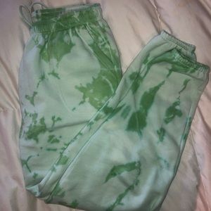 Green tie dye sweatpants only!